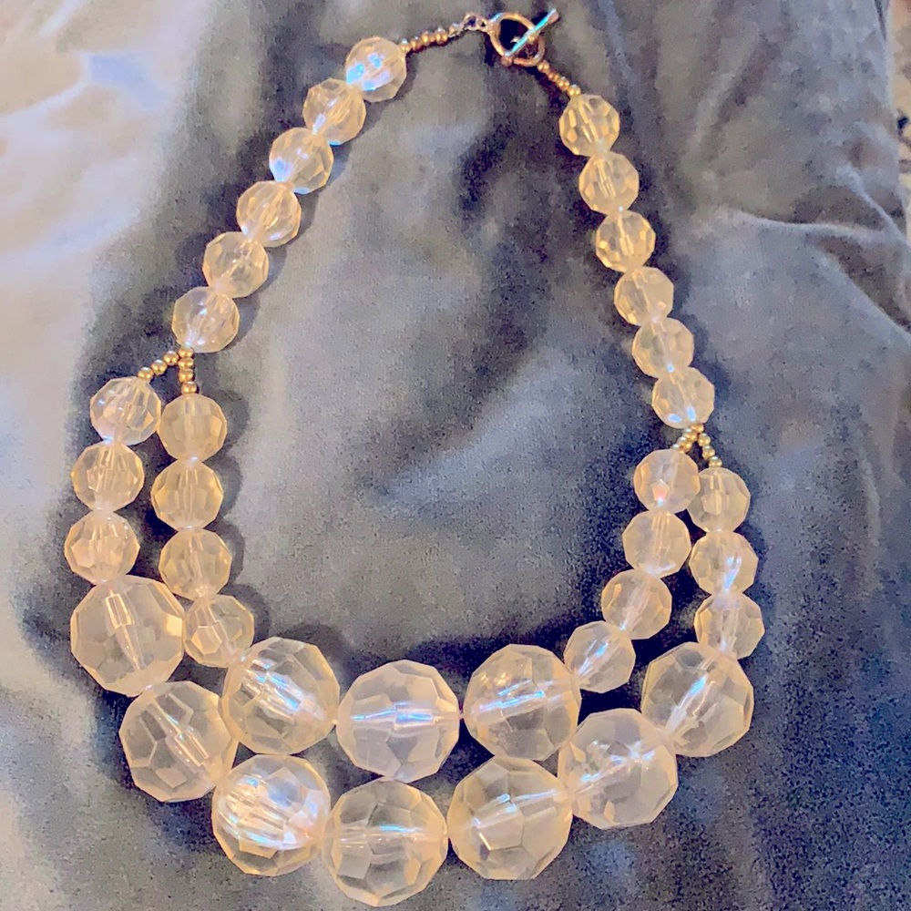 Cute Clear beaded Vintage necklace